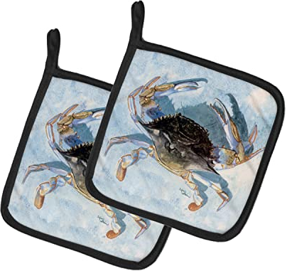 Caroline's Treasures Blue Crab 8011PTHD Paire de maniques en Tissu Multicolore
