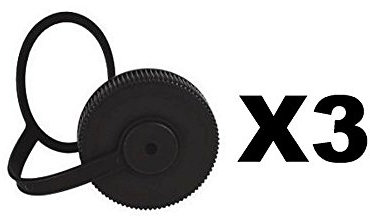 Nalgene 32oz Wide Mouth Water Bottle Cap Replacement Black Loop Top Lid (3-Pack)