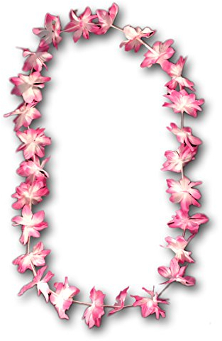 Sonia Originelli Blumenketten Hawaiiketten Party Fanartikel feiern Sommer EM WM 5 Stück Farbe: rosa-Weiss verlaufend