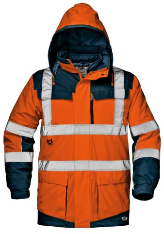 SIR SAFETY SYSTEM Jacke Regimental Split MC4116HCM - 4 in 1 Warnschutzjacke - Größe M - Orange/Blau - atmungsaktiv und wasserfest - 100% Polyester