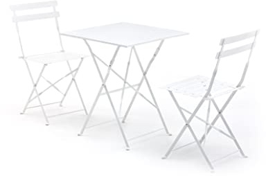 My garden BISTROT Bistro-Set 60 x 60 cm, Weiß, Eisen, Medium