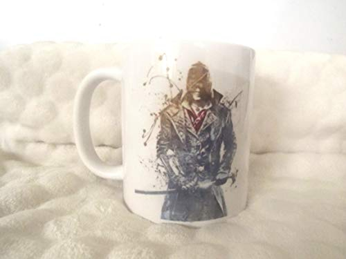 LBS4ALL Tasse en céramique inspirée de la peinture au tableau de bord Assassins Creed 325 ml - Cadeau de Noël, d'anniversaire, de Noël, de fête des pères et de fête des mères