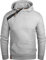 Grin&Bear Herren Kapuzenpullover mit schräg Zip grau meliert, M, GEC435