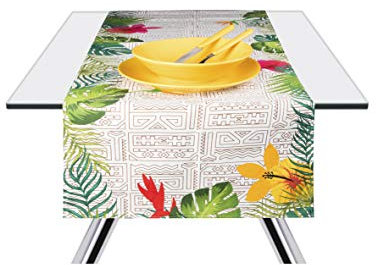 Excelsa Tiki Tischläufer, Baumwolle, Mehrfarbig, 45 x 140 cm