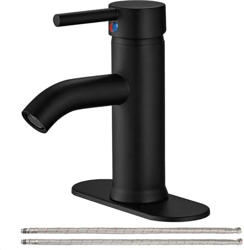 Greenspring Badezimmerarmatur Wasserfall Waschbecken Antik Einhebel Waschbecken Waschbecken Waschtisch Versorgungslinie Bleifrei Aerator spout schwarz