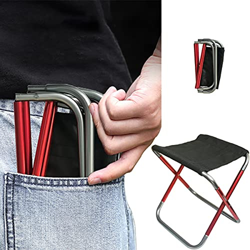 C hello cloud Camping Folding Stool, Mini Outdoor Collapsible Slacker Chairs Seat Portable Lightweight Folding Stool for Fishing Camp Traveling Hiking Beach Garden BBQ with Carry Bag in 3size (Small)