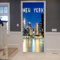 A.Monamour Türtapete Selbstklebend Türfolie Türposter 3D New York City Gebäude Skyline Stadtbild Bei Nacht Fotografie Vinyl Folie Türdeko Tapete Wandbild Türaufkleber Türtattoo 77 x 200 cm