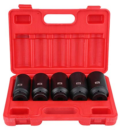 Hex Socket Set Socket Wrenches 1/2 Inch Socket Nut Socket 30mm 32mm 34mm 35mm 36mm, Deep Impact Socket Tool Set with Storage Box