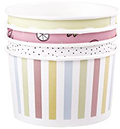 Kram Lot de 50 gobelets colorés de 250 ml pour crème glacée, bols à dessert, conteneurs de nourriture, boîtes en papier (50, sans cuillères)