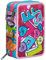 SJ Gang Astuccio Scuola 3 Zip, Fantasia SJ Gang, Rosa, Portapenne Triplo Scomparto Completo Di Penne, Matite, Pennarelli, Accessori Zaino, Bambina