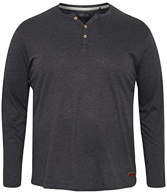 !Solid SDVolko BT Herren Big & Tall Longsleeve Langarmshirt Shirt, Größe:4XL, Farbe:DAR Grey M (798288)