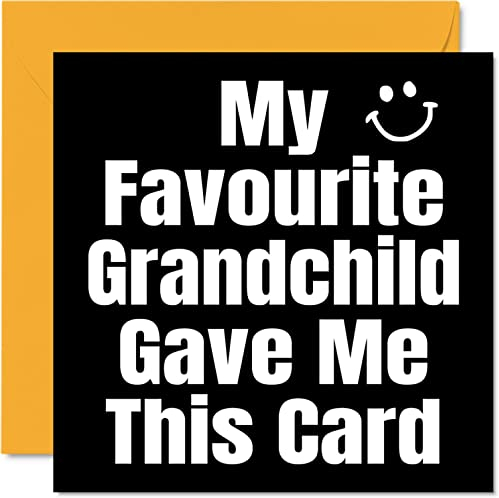 Lustige Geburtstagskarten für Oma Großvater – mein Lieblings-Enkelkind – Witz Happy Birthday Karte für Oma Opa von Enkelsohn Enkelin, Banter Geburtstagsgeschenke, 145 mm x 145 mm Humor Grußkarten