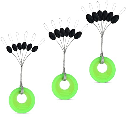 AMZfishing NEU Gummistopper oval oder rund in 3 Größen | Posenstopper | Stopper Angeln | Schnurstopper | Silikonstopper (3, Oval S,M und L (je 1x))