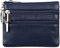 Damen Echtleder Münzbörse Mini Pouch Kleingeldbörse mit Schlüsselanhänger, Marineblau, Einheitsgröße, Münzbörse