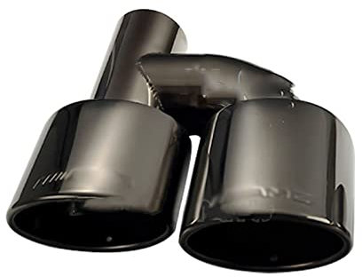 Edelstahl H Typ Auspuffrohr Für Mercedes Für Benz W204 W211 C-Klasse C63 Oval 2,5 Zoll Doppelauspuffspitze 1 STK Auspuffblende (Farbe : Schwarz, Größe : L)