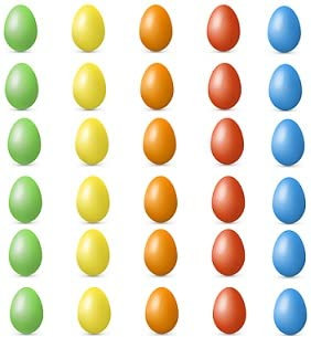 Posten Anker Ostereier Plastik 36 Stück, Ostereier zum Aufhängen, Deko Eier bunt für innen und außen