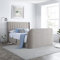 happybeds Velvet TV Bed, Luther Warm Stone Velvet Ottoman Electric Media TV Bed, Double, King, Super King Size (King (U.K. Standard))
