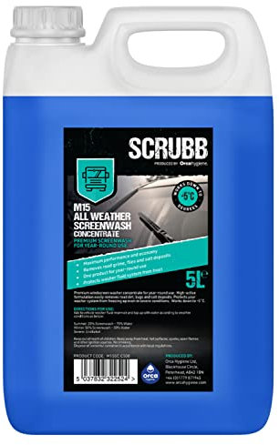 SCRUBB M15 All Weather Screenwash Concentrate, Premium Screenwash for Year Round Use, 5L