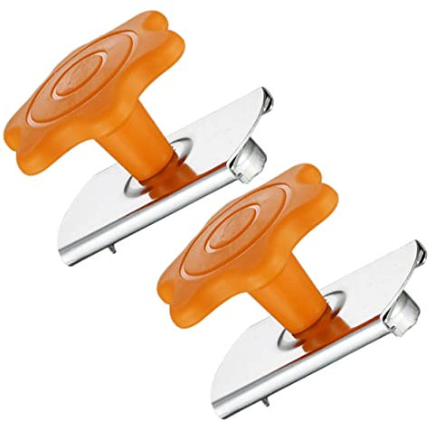 BESTonZON 2stücke Stahl Dosenöffner Verstellbar Mit Flaschenöffner Glasöffner Für Küche Camping Leicht Zu Reinigen Orange