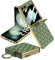 Miimall Lederhülle Kompatibel mit Samsung Galaxy Z Flip 5 Hülle mit Kameraschutz+Ring Ständer Galvanisierter Rahmen Stoßfest Handyhülle für Galaxy Z Flip 5-Gras Grün