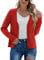 PrinStory Women's Cardigans Button Down Jumpers Long Sleeve Tops Open Front Knitted Cardigan Sweaters (Rust Red, XL)