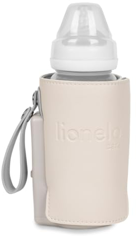 LIONELO Thermup Go Plus Scaldabiberon portatile con batteria integrata, mantiene caldi i liquidi, 5 temperature operative da 38 a 50°C Ricarica USB, 8 ore di Funzionamento Silenzioso Display LCD