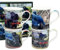 Darthome Set of 4 Classic Trains Mugs 300ml Fine China Steam Engine Drinks Coffee Cups