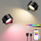 Diealles Shine LED Wandleuchte Innen 2 Stück, Aufladbare Wandleuchten mit 3 Helligkeit und 3 Farbe, 360° Drehbarer Touch Control Akku Wandlampe für Schlafzimmer Küche Wohnzimmer (2 Stück Schwarz RGB)
