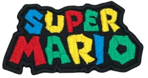 Mario Aufnäher zum Aufbügeln für Jacken, Stickerei, DIY, Schwarz