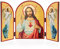 NKlaus Heiliges Herz Jesus Ikone Triptychon 25x16cm Christlich Heiligenbild Ikonografie 15849