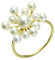 Stfery Ehering Damen Gold 585 Einzeln Ring für Damen Rund Perle Ring Damen Verlobung