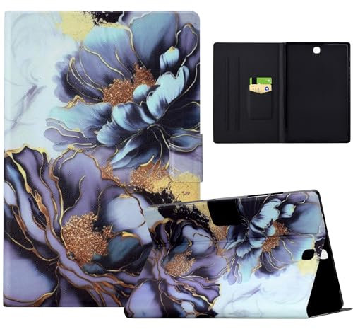 TEDTIKJT Cover per Samsung Galaxy Tab A 9.7 (SM-T550/SM-T555) Pelle PU Flip Custodia con Supporto Bellissimi Motivi Dipinti Tablet Custodia Samsung Tab A 9.7,Fiore di Peonia