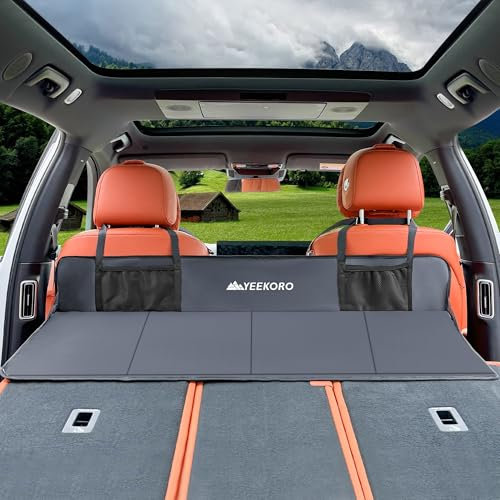 YEEKORO Auto-Rücksitz-Matratzenverlängerungsplatte, faltbare Auto-Rücksitz-Verlängerung, tragbare Matratze zum Schlafen, erhöht den Platz im Kofferraum und Autobett, Campingplatz für Auto, SUV, Modell