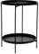 Trendi® Round/Metal Folding/Side Table Tray Top Light/Portable/Coffee/Night Stand (2 Tier Black)