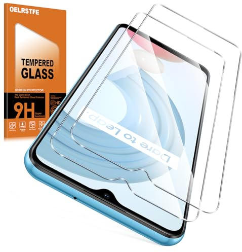 Oelrstfe 2 Piezas Protector Pantalla Para Realme C21 4G Cristal Templado Dureza 9H Antiarañazos Antihuellas Sin Burbujas Ultra HD Transparente Ultra Resistente Vidrio Película