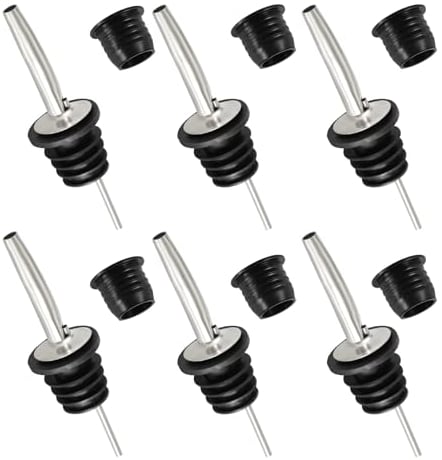 12pcs Becs Verseurs pour Bouteilles et Adaptateurs, Verseur Bouteille Alcool Acier Inoxydable Bec Verseur Huile d'Olive pour Bar de Sirop de Vin d'Alcool Bouteilles à Grand Col