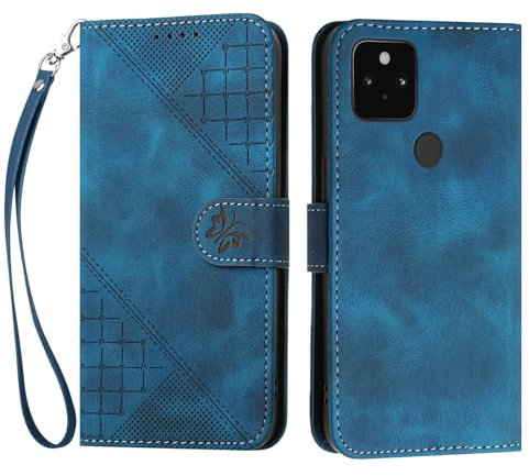 Bxithnr Handyhülle für Google Pixel 4A 5G Hülle Tasche mit Premium Leder [Kartenfach] [Standfunktion] Flip Case Cover Schutzhülle für Google Pixel 4A 5G - Blau