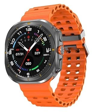 XINDADA 2024 DT Watch Ultra 7 Smart Watch USB Data Transfer 4GB 3D Vision TWS Men Smartwatch Women Bluetooth Call Wireless Charging (Orange)