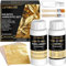 Gilding Adhesive Set, LUVBOATE Gold Leaf Kit, 3.53oz Water Based Adhesive and 3.53oz Varnish with Gold Leaf Sheet 100 pcs, Gold Foil Set for Arts, Craft, Painting, Furniture and Decoration