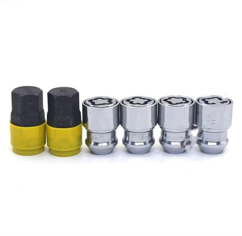 Tornillos De Rueda 36 mm 4 tuercas + 2 llaves Acero M12X1.5 Tuercas de llanta de rueda de coche Tuercas de bloqueo Pernos de acero largos Pernos de neumáticos Accesorios para automóviles Tuercas de ru