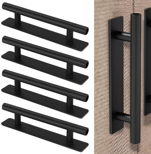 DOOCECIY 4 PCS Stick on Cupboard Handles, Wardrobe Door Handles for Kitchen Draws Furniture