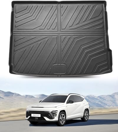 LANGBEAN Kofferraummatte für Hyundai Kona SX2 in Elektrischen Version 2024 2025, Kofferraum Schutzmatte Hinten Original aus TPE mit Hohem Rand, Rutschfestes und Wasserdichtes