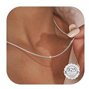 CASSIECA Kette Silber 925 Damen Silberkette Damen 925 Ohne Anhänger Fuchsschwanzkette 2.0 MM Halskette Silber Ketten für Frauen Mädchen 61CM