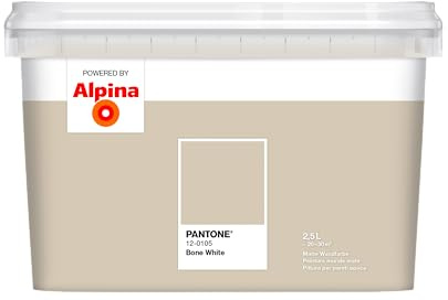 Alpina PANTONE Bone White – Wandfarbe im PANTONE-Farbton – 2,5 Liter