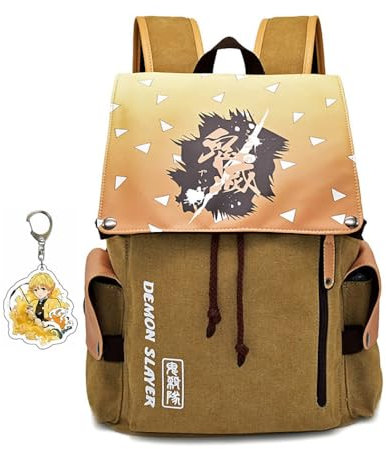 QUANJIAFU Anime Rucksack FüR Demon-Slayer-Zenitsu-Cosplay-Rucksack 42x27x12cm