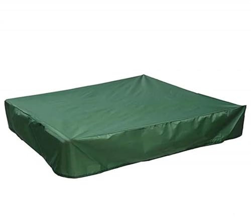 OLDDO Couvercle De Bac À Sable Carré Imperméable en Tissu Oxford, Protection Anti-poussière avec Cordon De Serrage, Couverture De Bac À Sable De Jardin(Green (Square),200x200cm)