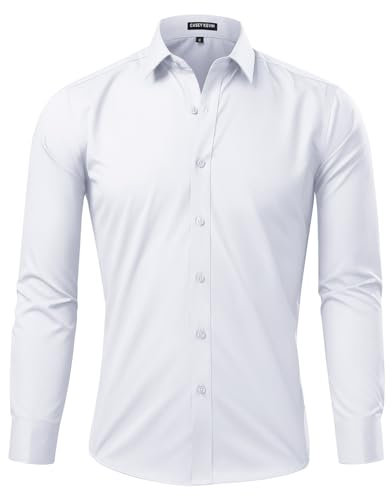 Mauro Kane Camisa Hombre sin Planchar Manga Larga Formal Camisas de Vestir de Negocios con Botones Casual Fibra de Bambú