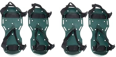 Plutreas Epoxy Floor Spiked Shoes Fully Assembled Gunite Shoes with 1 Spikes for Epoxy Floor, Overlays, Cover Installation (Green, 2 Pair)