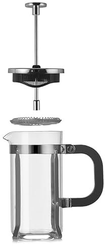 French Press - Cafetière à Piston, Percolateur à Café en Verre Borosilicate Résistant à la Chaleur, Plage de Température -20°C à 130°C, Idéal pour Maison, Bureau, Café ou Salon (1L)