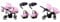 BabyLux® Kinderwagen Set 4 in 1 für Zwillinge - Trailux Duo - Light Pink - incl. Babywanne, Buggy Sportsitz, Auto-Babyschale, Basisstation - Autositz - Geschwisterwagen Zwillingskinderwagen
